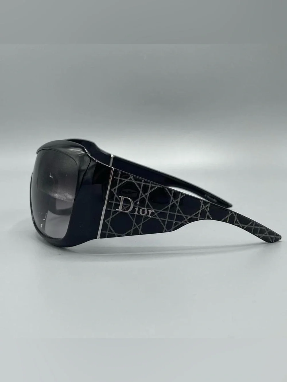 Dior Cannage Black Frame Sunglasses with Gray Gradient Lenses